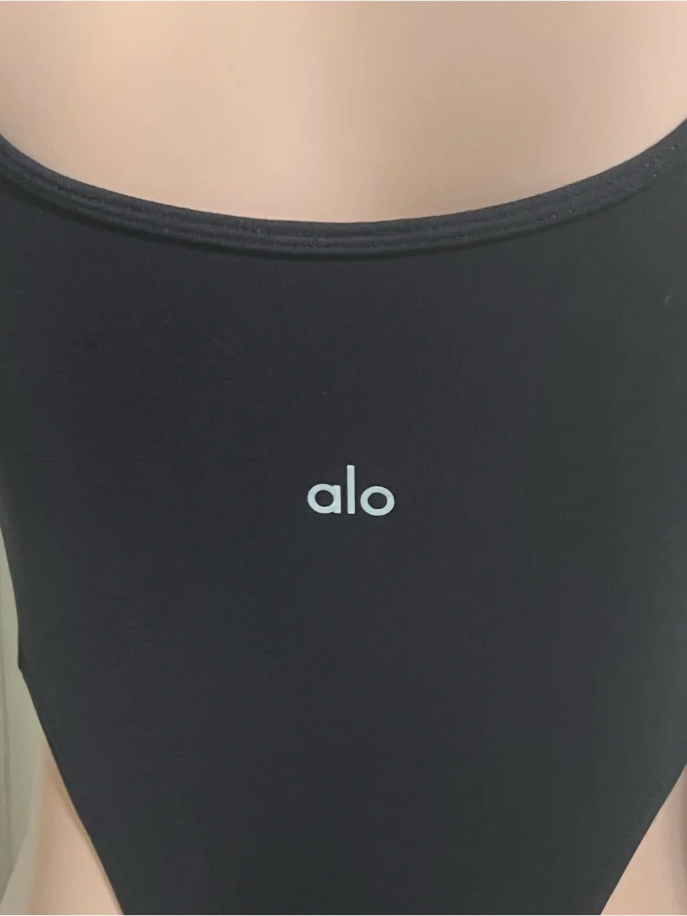 ALO Yoga Black Tank Top with White Logo